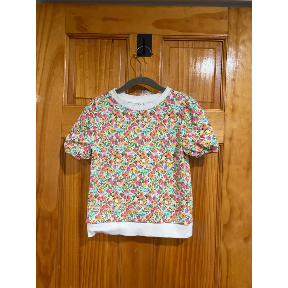 Janie and Jack Little Girl Cotton Floral French Terry Sweatshirt Size 7